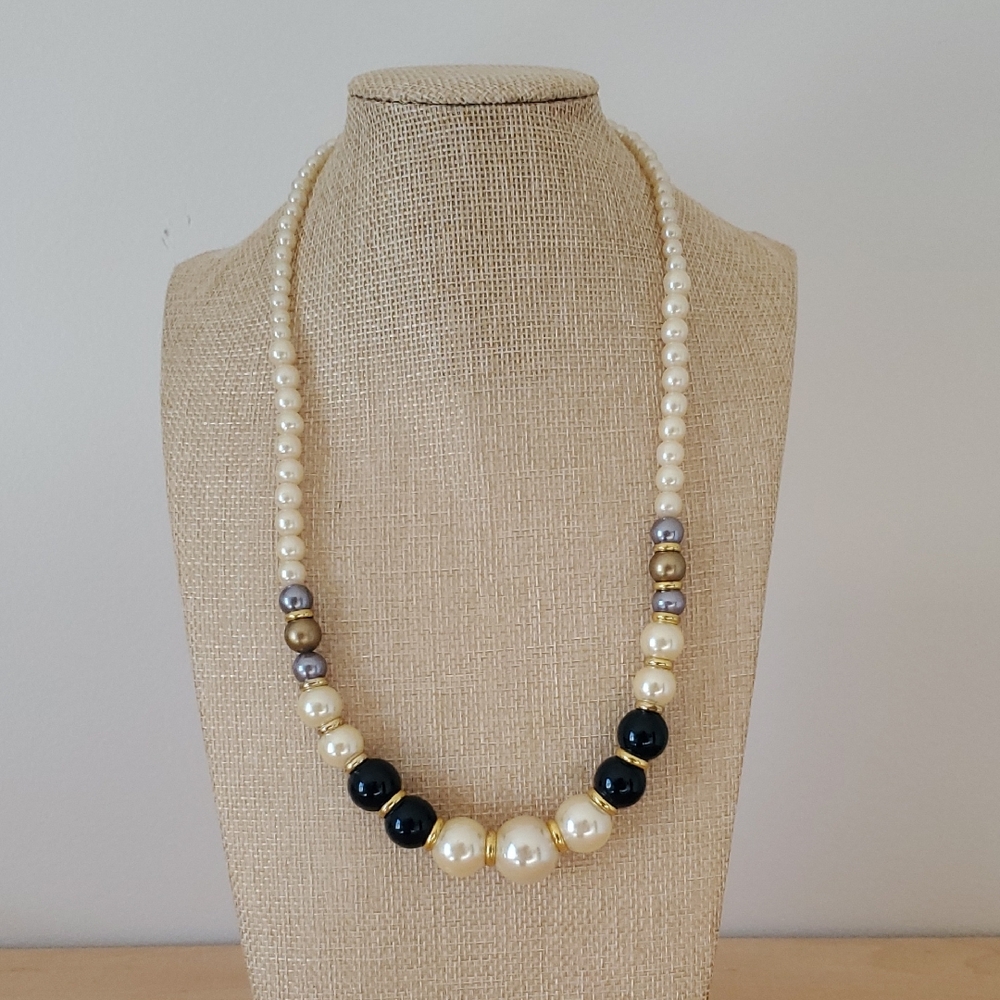 Multi-Color Faux Pearl Necklace